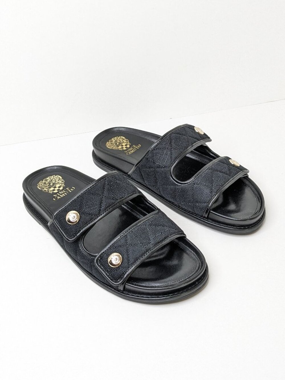 Vince Camuto Graysin Slide Sandals Black Womens 10